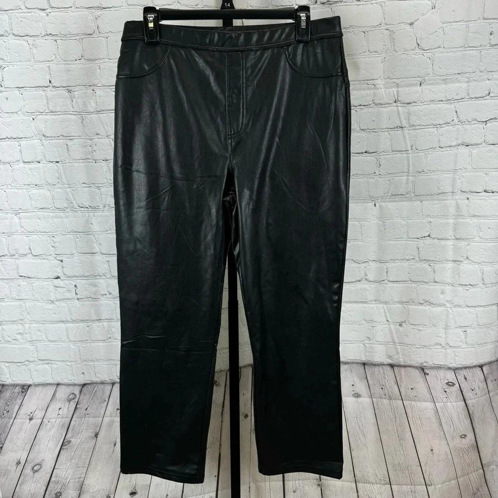 Sanctuary Faux Leather Black Pull On Pants Size XL